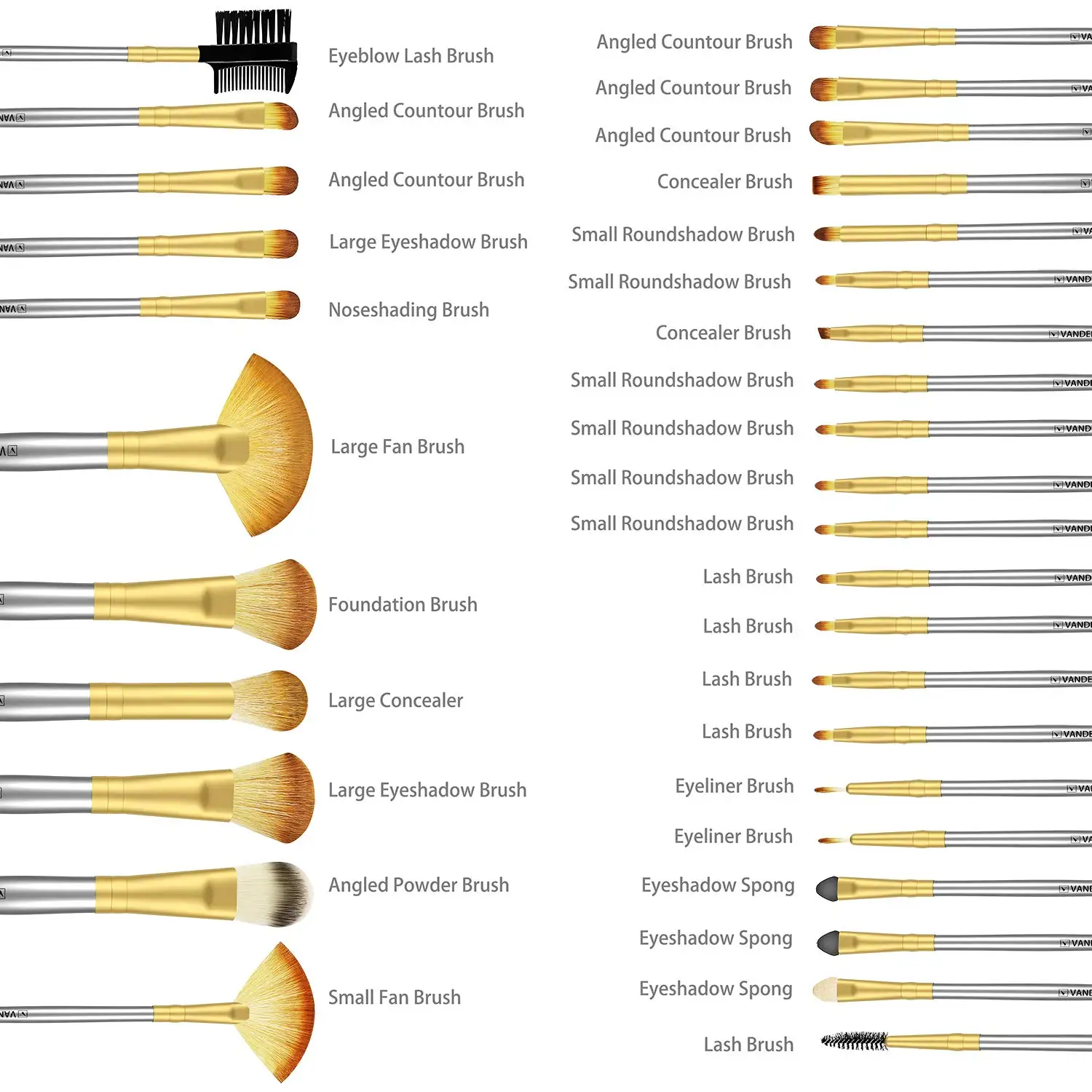 Вандер 32 шт. кисти для макияжа Профессиональная мягкая Косметика Make Up набор