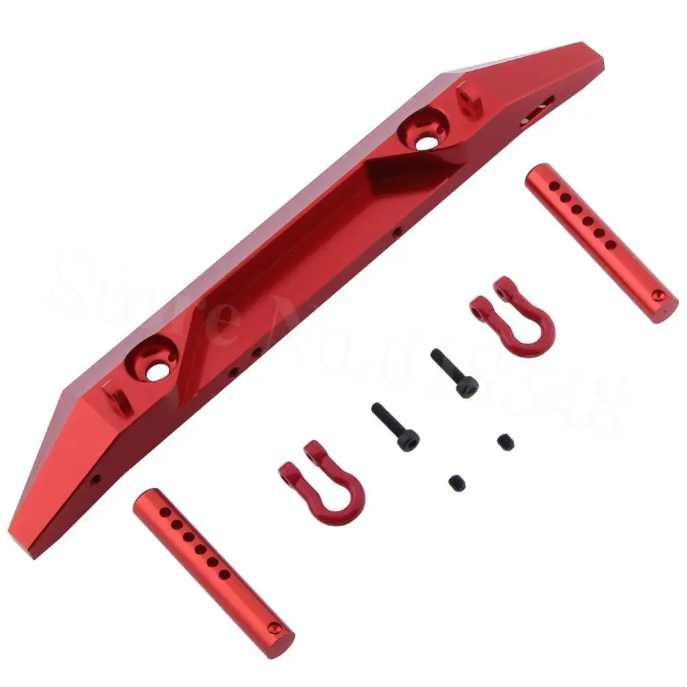 red 1 компл./лот RC Алюминий передний/задний бампер с металлический буксирный крюк для RC 1/10 весы Traxxas TRX-4 TRX4 Trail гусеничный Upgarde часть - Цвет: red