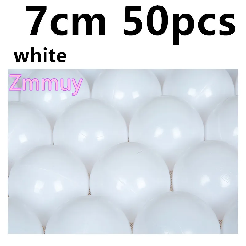 7cm white 50 pieces 50 шт., 7 см, рождественский подарок, красочный шар, мягкий пластик, Океанский шар, забавный, для маленьких детей, для девочек и мальчиков, плавающая игрушка, бассейн, океан, волнистый шар - Цвет: 7cm white 50 pieces