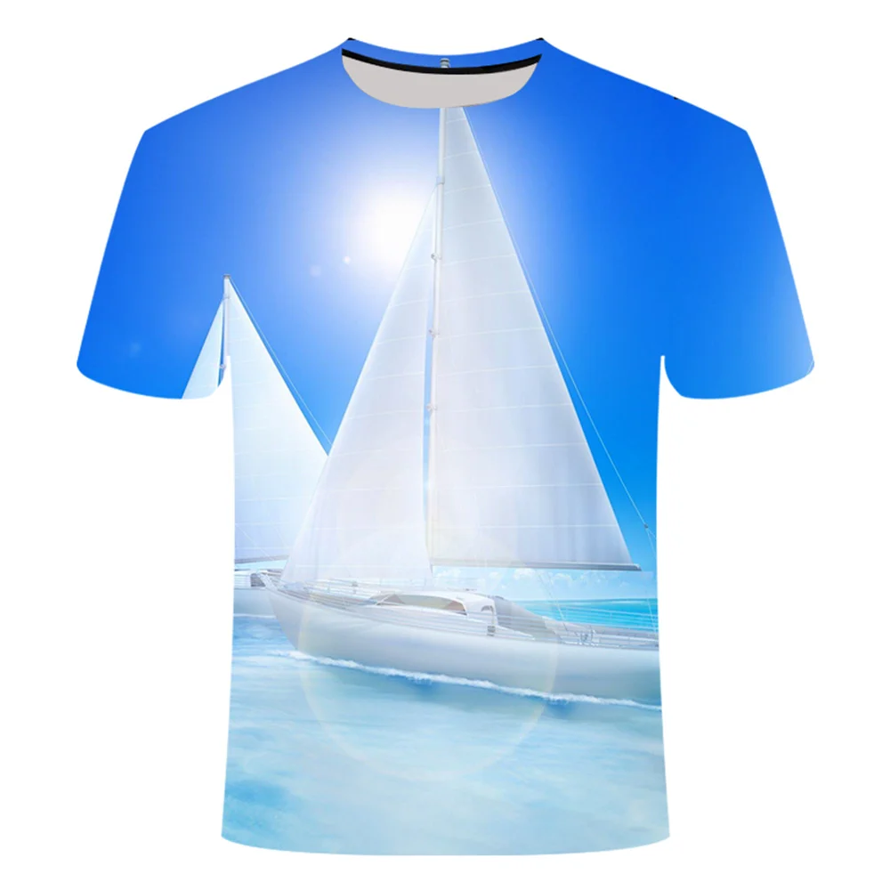 

Coconut Trees T shirt Sunlight Tops Beach Tees Hawaii Clothes men's clothing Tshirt Men 3d T-shirt Hip hop Ftness short sleeved