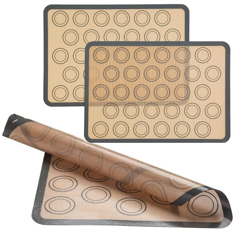2 шт. антипригарная выпечка пирожных макарон коврик для выпечки сковорода лоток