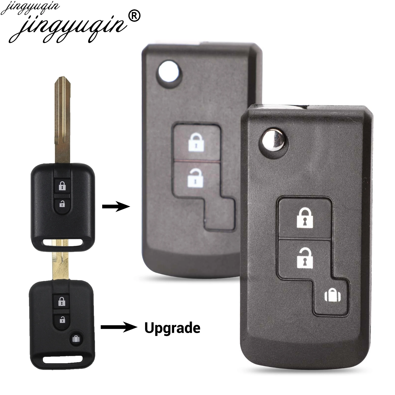 2/3 кнопки модифицированный флип автомобильный брелок для ключей Nissan Qashqai Navara Micra