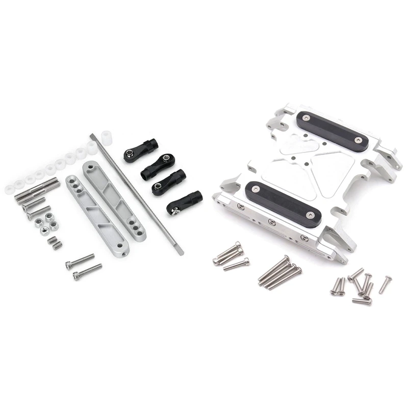 

Aluminum Anti-Tilt Rod Wraith Silver With Metal Center Gear Box Mount CNC Aluminum Skid Plate Silver