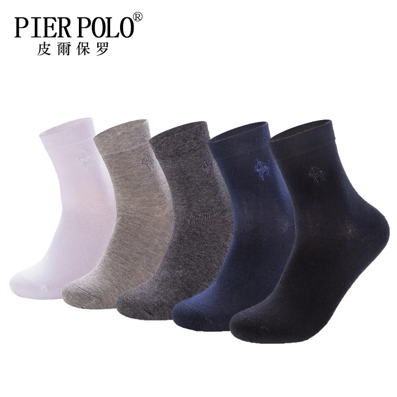 5 пар/лот Высококачественная брендовая одежда Pier Polo модные Повседневное хлопковые носки Бизнес вышивка Для мужчин носки от производителя;