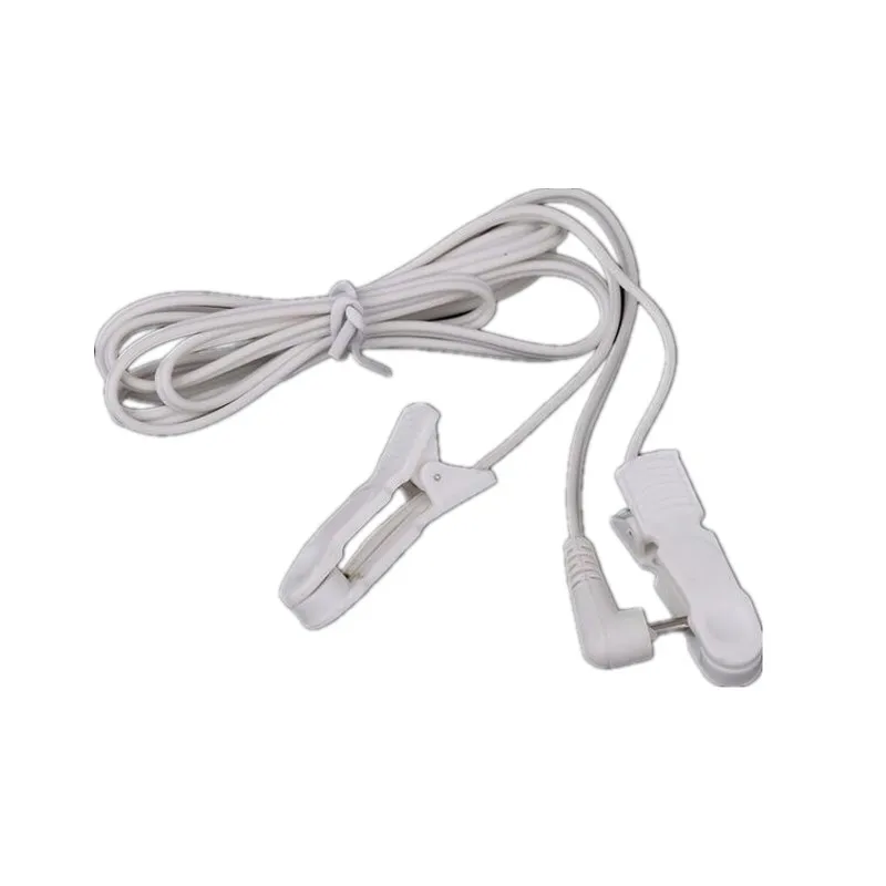 

2.5mm Plug Electrode Lead Wires Connecting Cables with 2 Ear Clips sleeping aids for Digital TENS Therapy Machine Massager