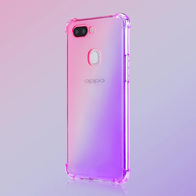 

All-inclusive Ultra-thin Phone Case For OPPO F7 F9 Case Soft Silicone TPU Gradient Phone Shell For Fundas OPPO F9 F7 Back Cover