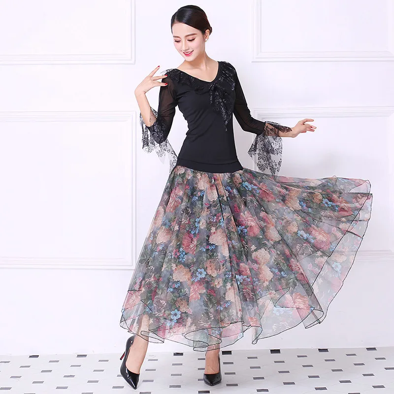 Юбка для бальных танцев юбка современных Женская средней длины в национальном