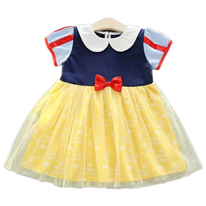 Новинка 2018 Летнее цветочное платье для девочек Белоснежное принцессы костюм на