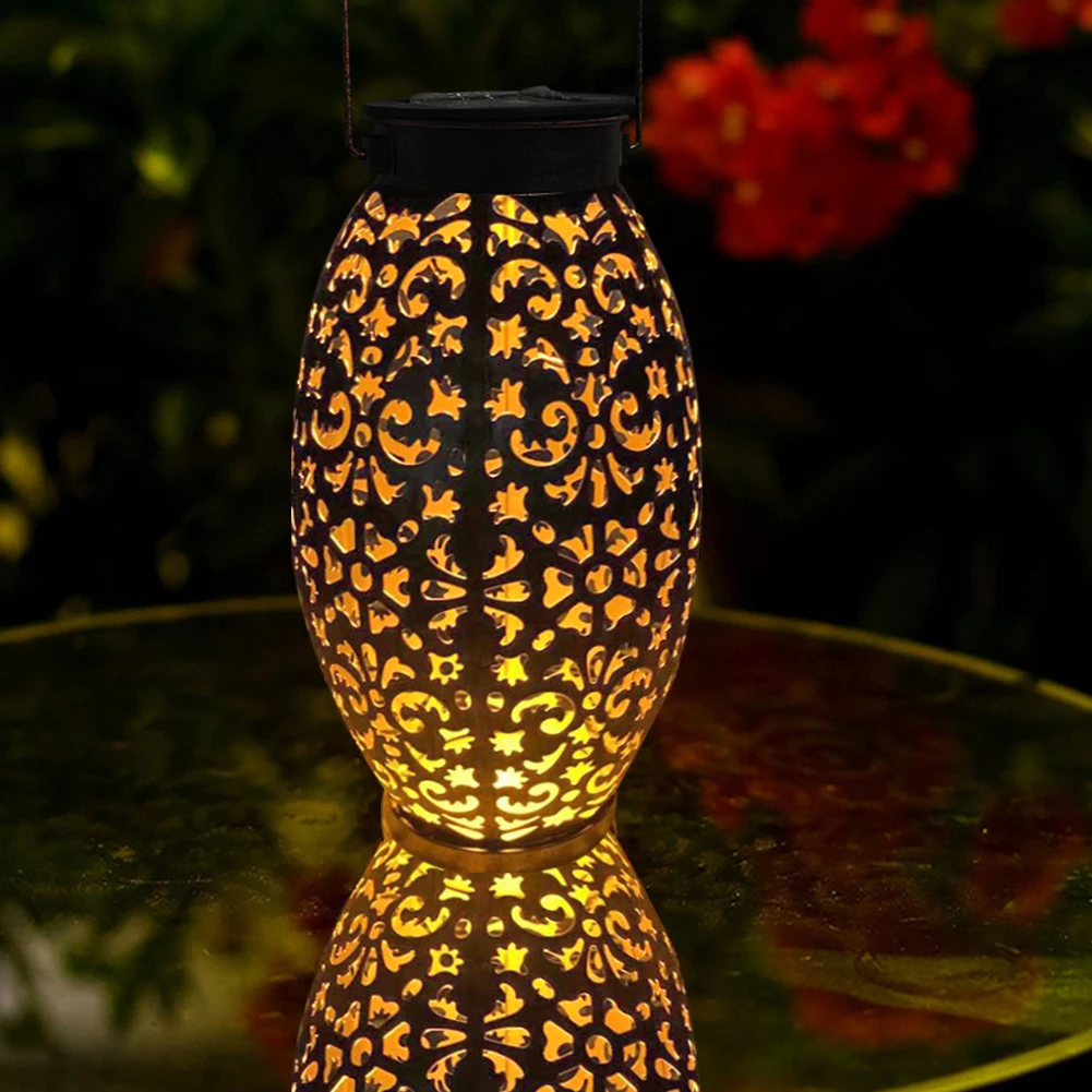 Солнечного света ручка наружные садовые фонари Декор Ретро полые Фонари