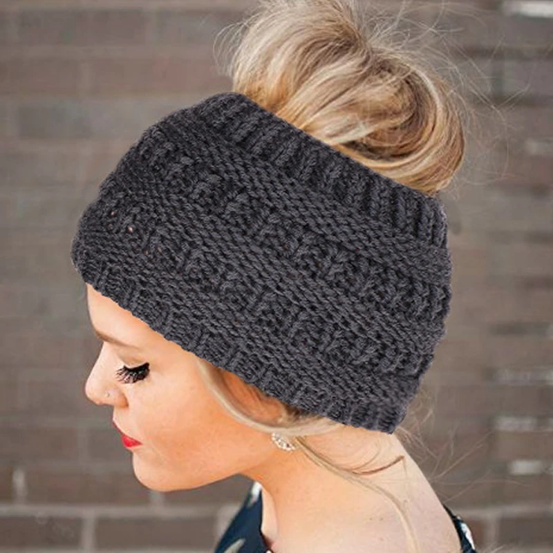 Женская вязаная повязка на голову зимняя теплая для ушей дам эластичное вязаное