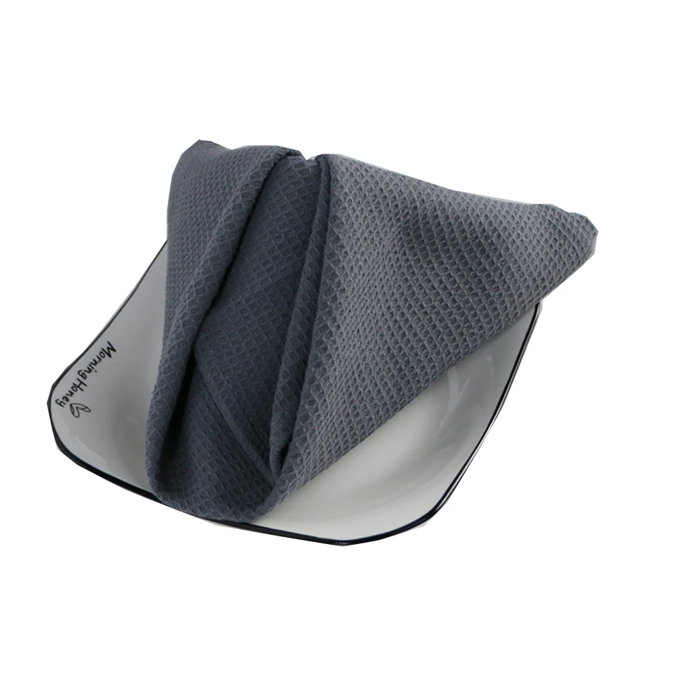 

Waffle Weave Cotton Cloth Napkins for Plates Towel Kitchen Dish Cleaning for Wedding Restaurant Japanese Style Dinner Hotel