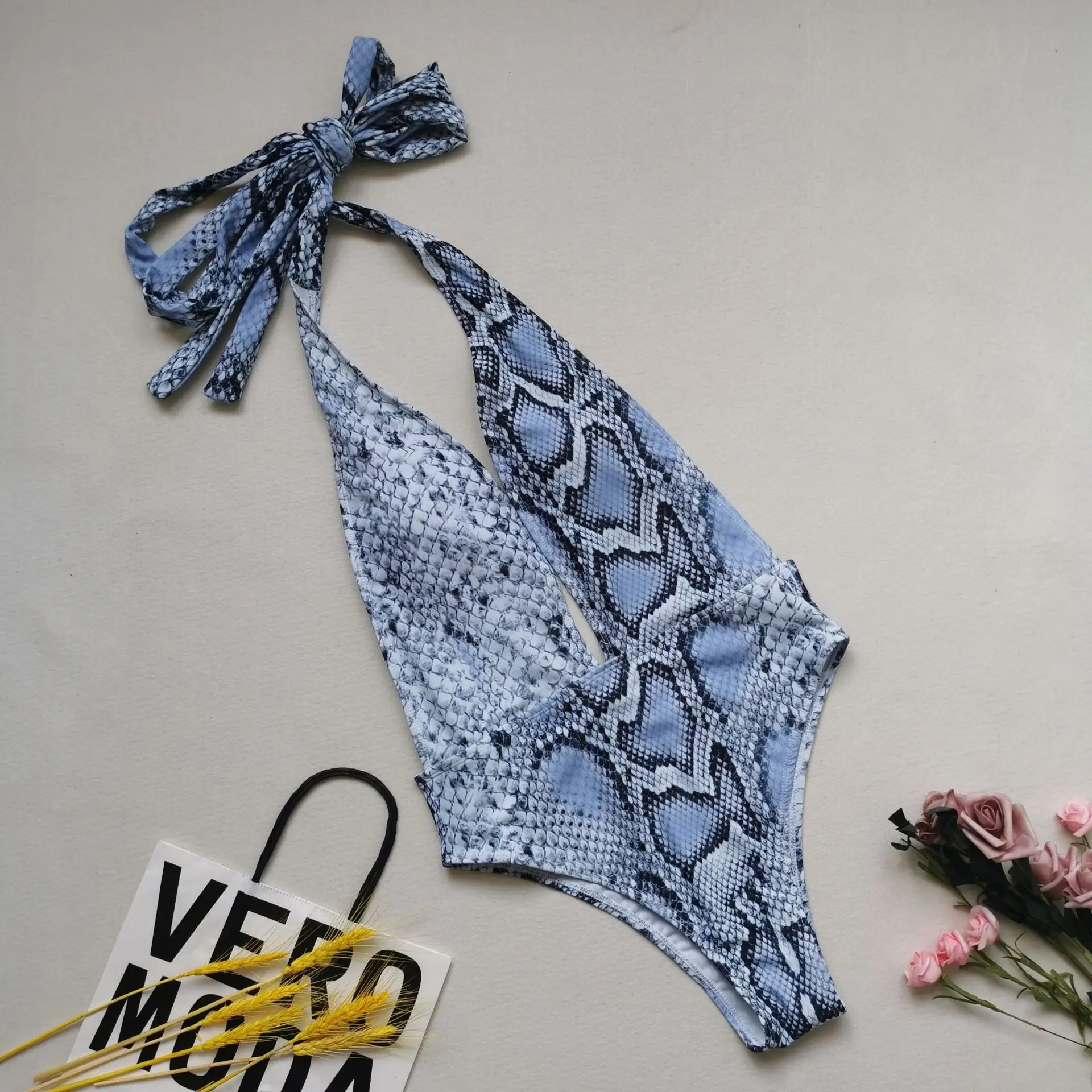 

New swimsuit European and American cross-border printed split body swimming suit women sexy bikini suit