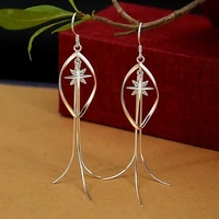 six pointed star tassel twist earrings