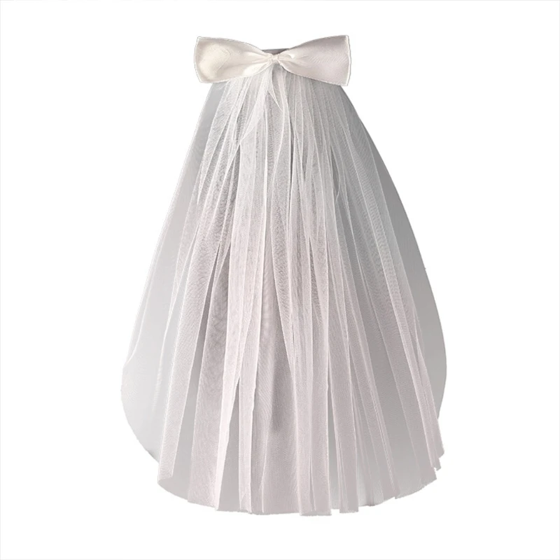 

Girls Communion Veil with Comb 1 Tier Short Length Wedding Veil for Kids