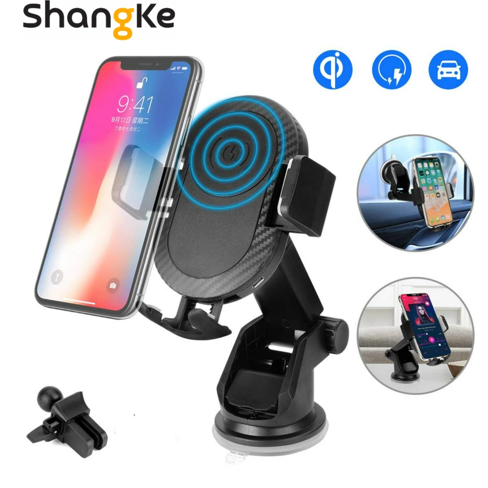 Быстрое Qi автомобильное беспроводное зарядное устройство для iPhone XS XR X 8 X Быстрая Зарядка адаптер для samsung Galaxy S8 Note8 Автомобильный держатель для телефона зарядное устройство