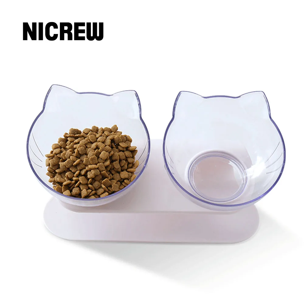 NICREW Кошачьи миски прозрачный безопасный Материал Non-slip Pet Еда поилки для собак с