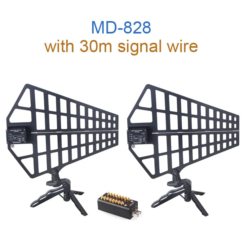 with 30m signal wire MAMKO 8 каналов усилитель Сигнала Антенна распределительная системная антенна усилитель для записи интервью беспроводной микрофон - Цвет: with 30m signal wire