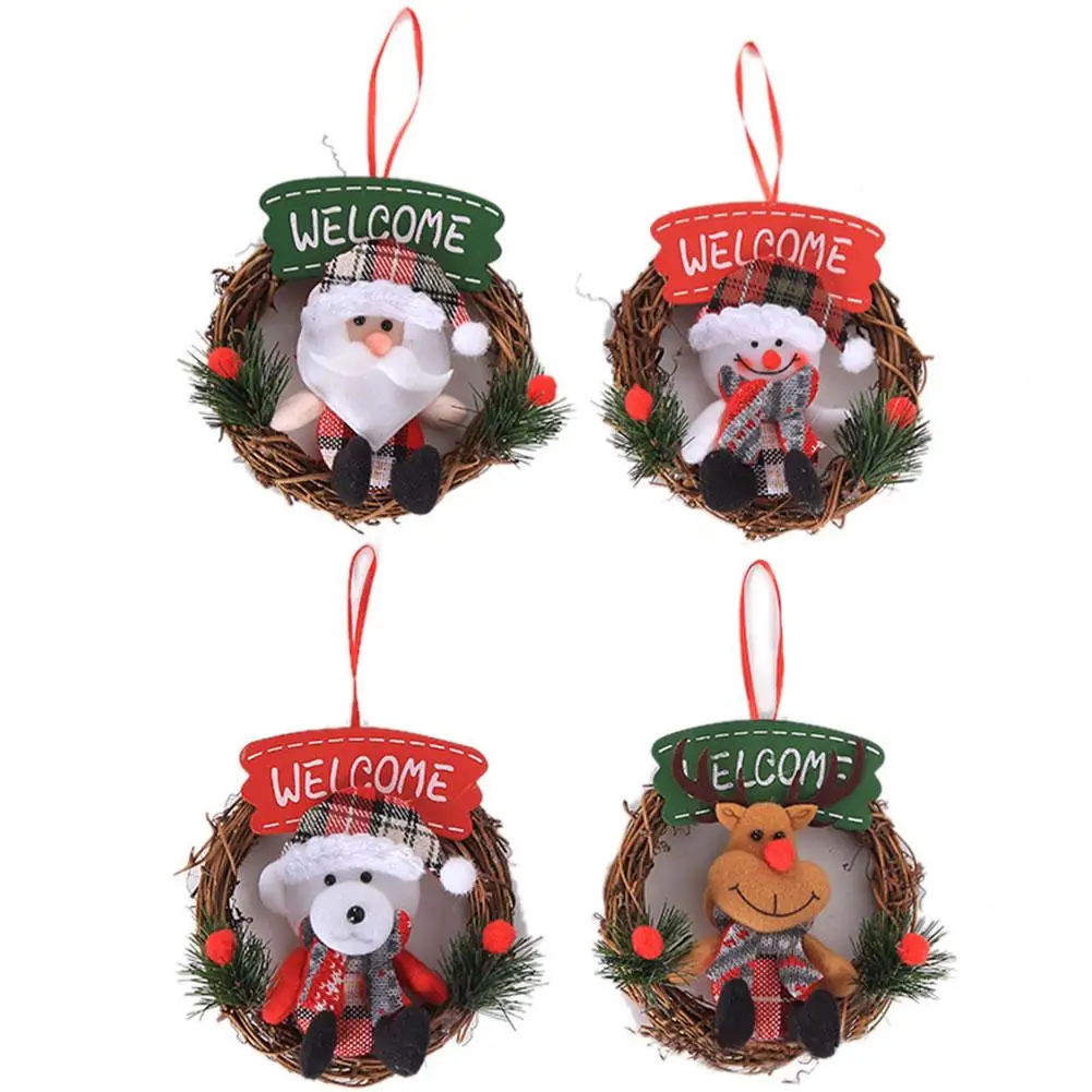 Милый Санта Клаус Рождественский венок украшение маленькая гирлянда