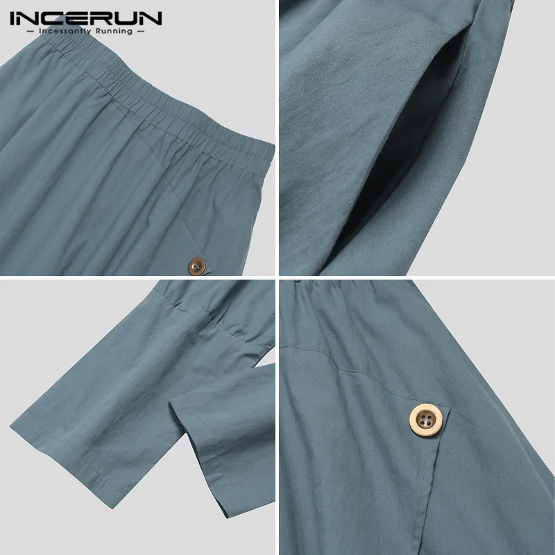 

INCERUN Men Harem Pants Elastic Waist Joggers Drop Crotch Trousers Baggy Casual Irregular Streetwear Fashion Pantalones Hombre