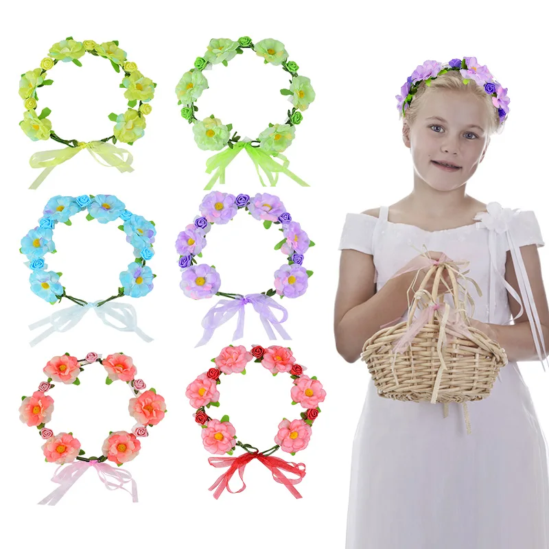 Женский цветочный венок для невесты свадебная повязка на голову с цветами