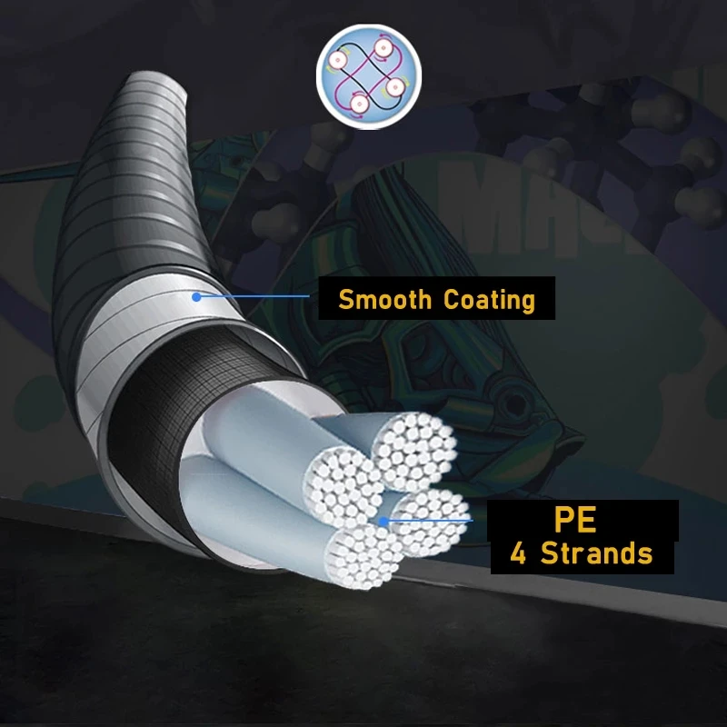 50 метров 4-жильная полиэтиленовая зимняя рыболовная леска сверхпрочная ледовая
