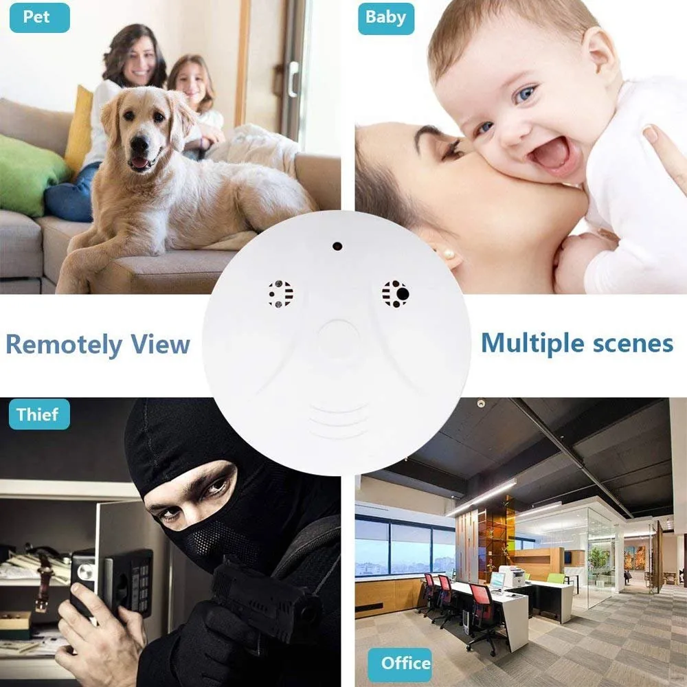 скрытая камера wi fi 1080P мини Wi-Fi детектор дыма потолочная беспроводная обнаружение