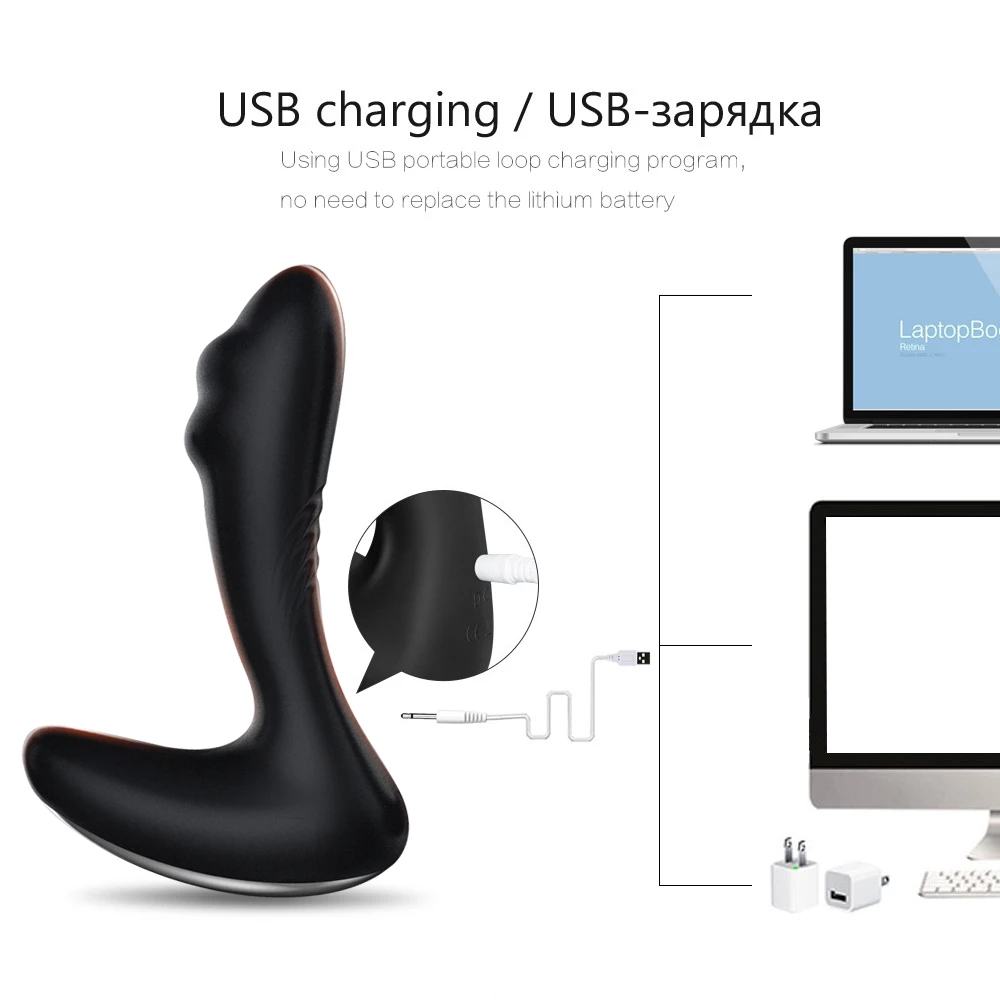 Силиконовый массажер простаты в секс магазине 10 Частотный Анальная пробка