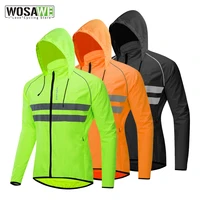 wosawe thin hooded caps reflective running jackets windproof water rain repellent cycling windbreaker coat bike sports jackets