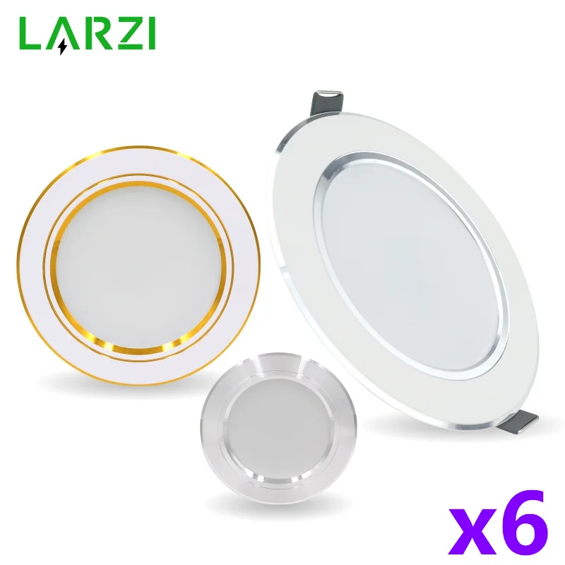Светодиодная потолочная лампа 6 шт./лот 5 Вт 9 12 15 18 круглая ультратонкая