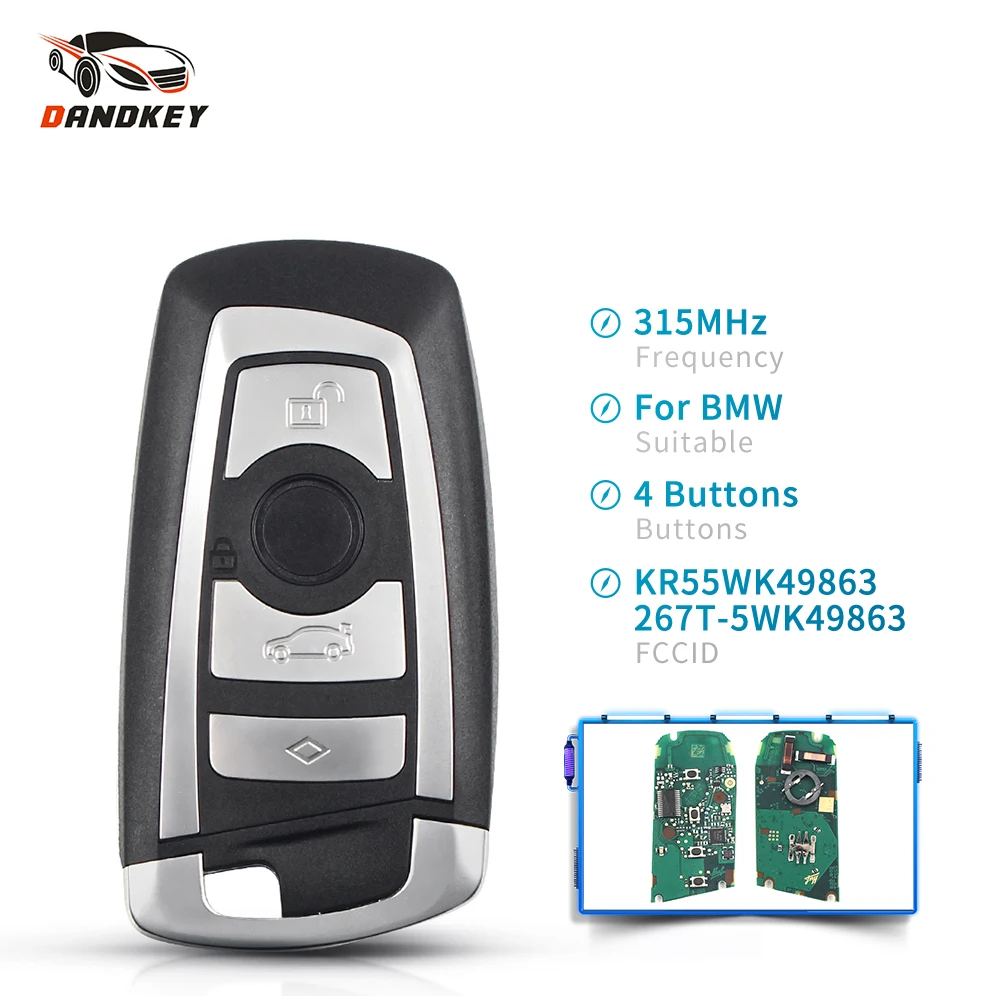 Dandkey Замена для BMW 5 7 серии X3 M5 M6 KR55WK49863 CAS4 F Системы дистанционный смарт ключ-брелок