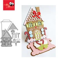 christmas house metal cutting dies scrapbooking for christmas card making diy embossing cuts new craft pattern