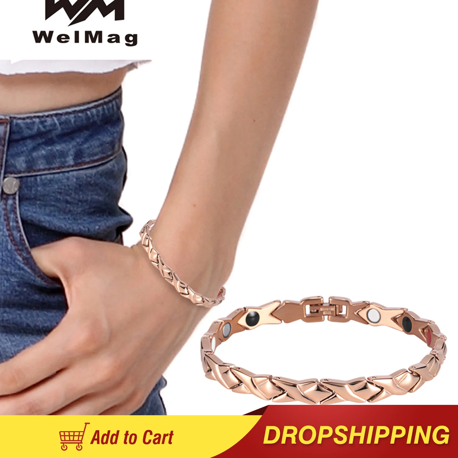 4 в 1 Женский магнитный браслет из нержавеющей стали | Украшения и аксессуары