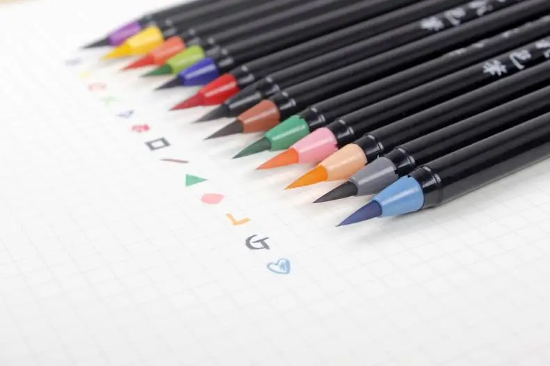 20 видов цветов/упаковка Акварельная Кисть ручка Мягкая головка мультяшная