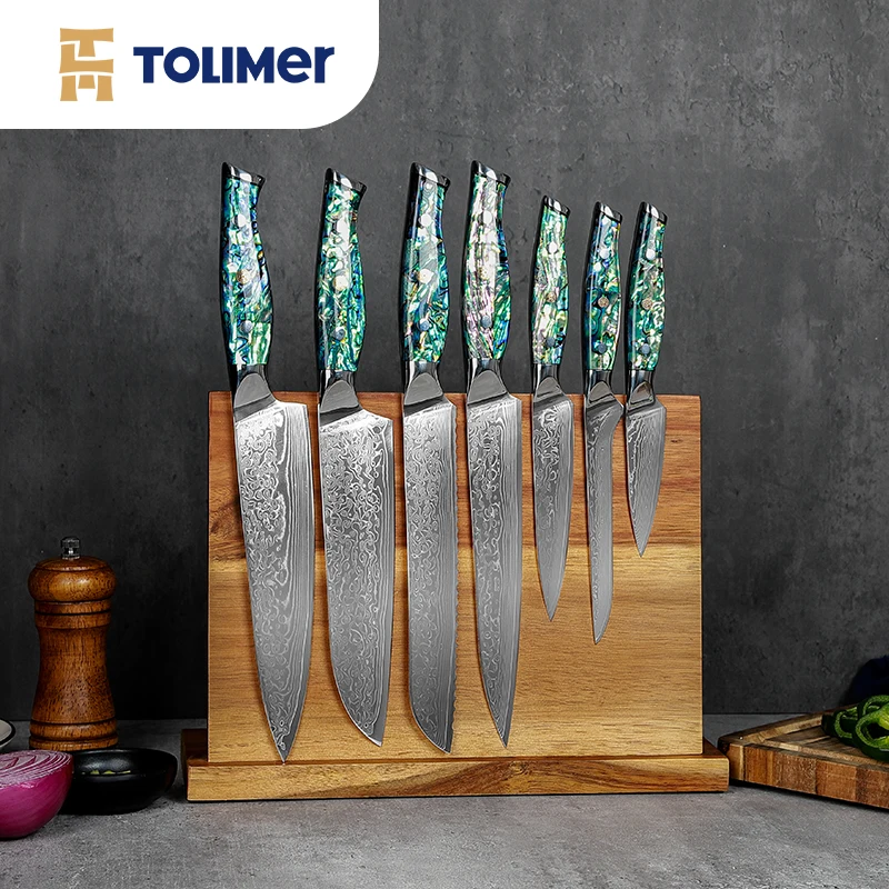Набор кухонных ножей TOLIMER из дамасской смолы японские универсальные инструменты