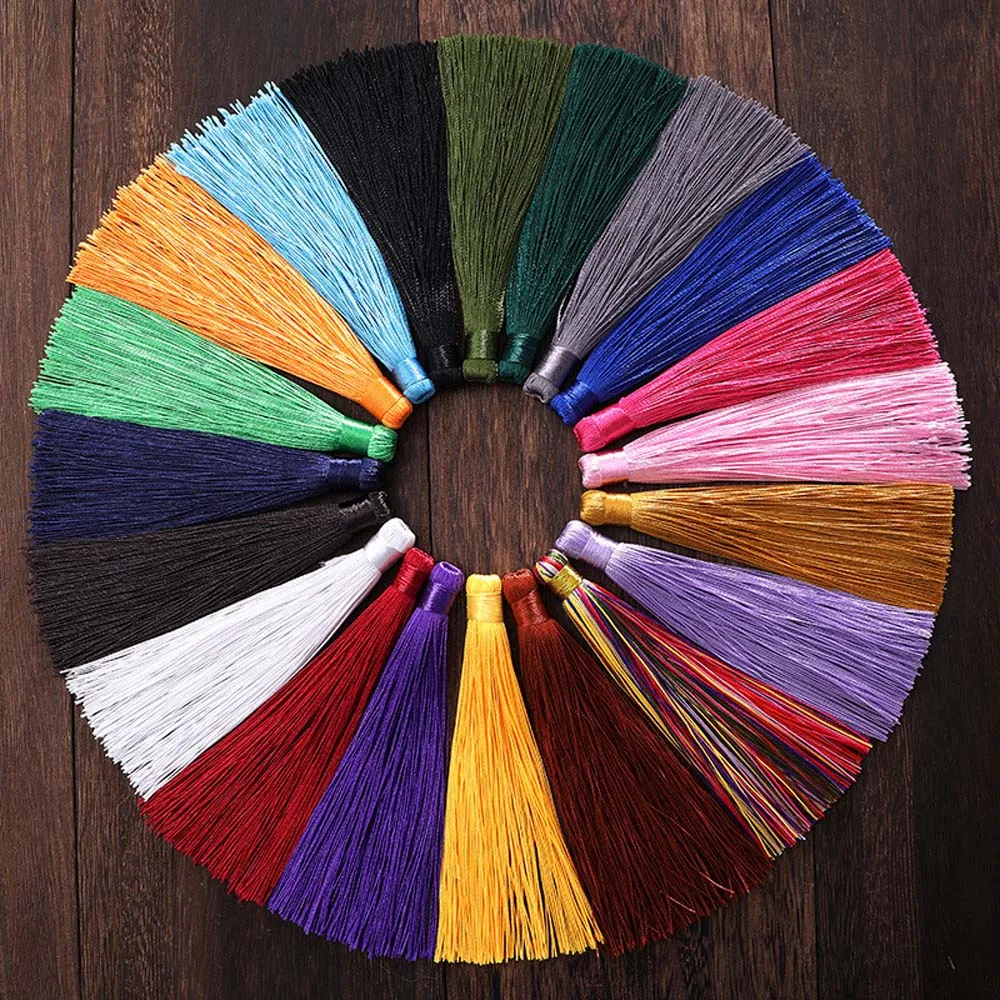 Многоцветная отделка из шелка и полиэстера 12 см кисточки хлопка с бахромой для