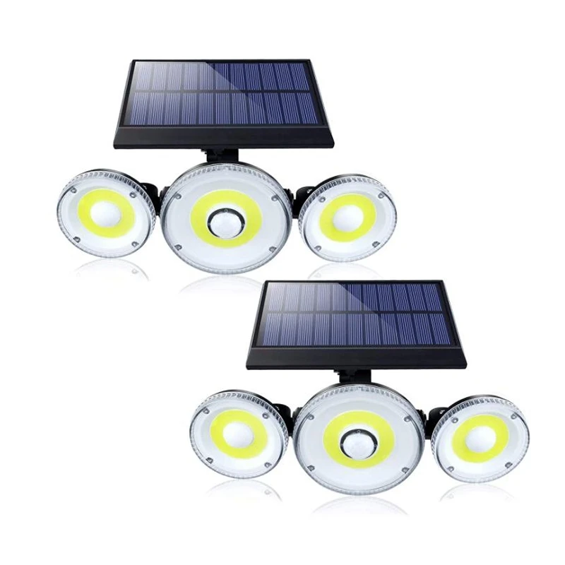 

2 Pcs Solar Light Outdoor Motion Sensor,270° Wide-Angle Lighting 70 LED Solar Light,3 Adjustable Heads Solar Floodlight
