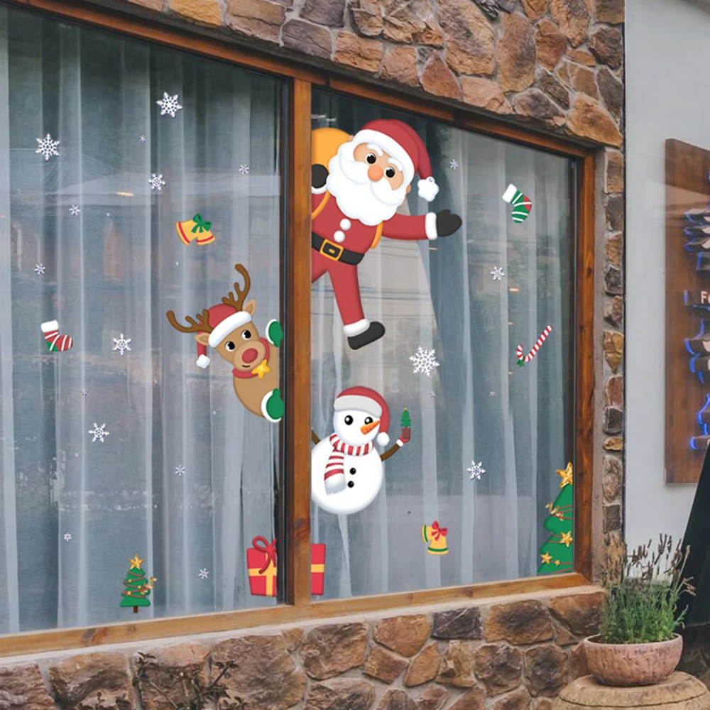 

Christmas Wall sticker Large Snowman Glass Electrostatic Stickers 130*150cm
