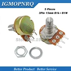 5 шт., усилитель WH148, B1K, B2K, B5K, B10K, B20K, B50K, B100K, B500K, 3 контакта, 15 мм, двойной стерео потенциометр 1K, 2K, 5K, 10K, 50K, 100K, 500K