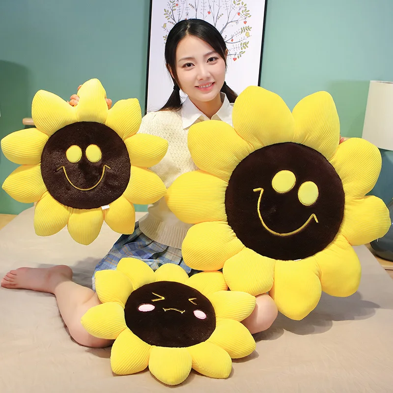 

70cm cute sunflower plush plant cushion flower decoration pillow props sofa chair indoor floor cushion girlfriend intimate gift