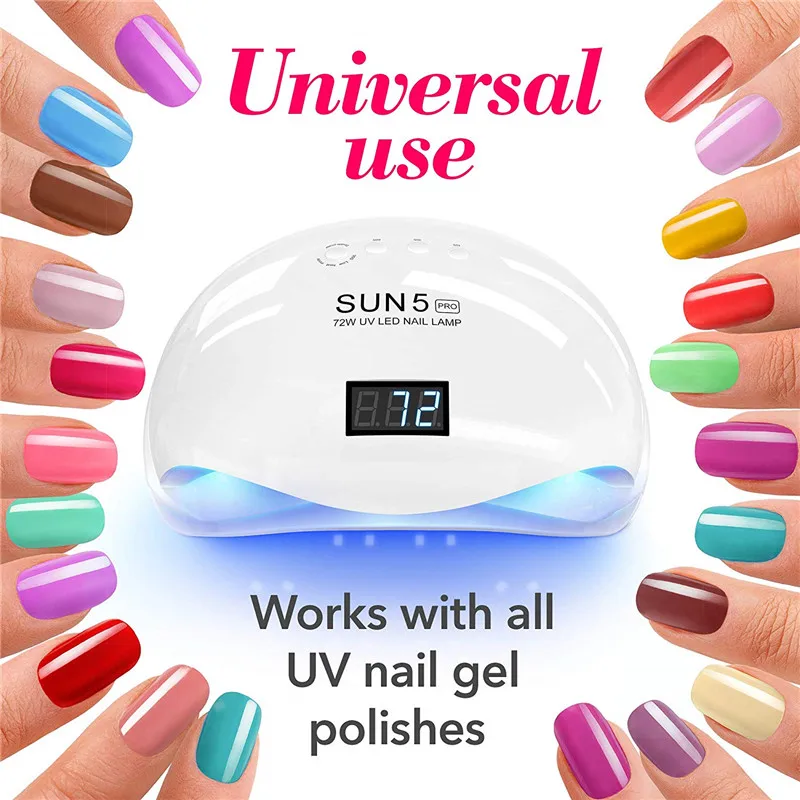 

72W Nail Phototherapy Machine Quick-drying Induction Fingernail Light UV Dual Light Source LED Sun Light Nail Tool