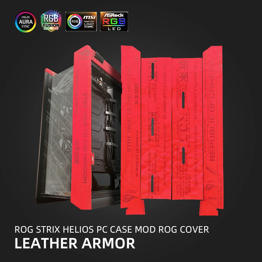 

ROG Strix Helios PC Case MOD Leather Armor ASUS ROG HELIOS GX601 ROG Cover Suede Coat Shroud ATX Chassis Flipping Decoration MOD