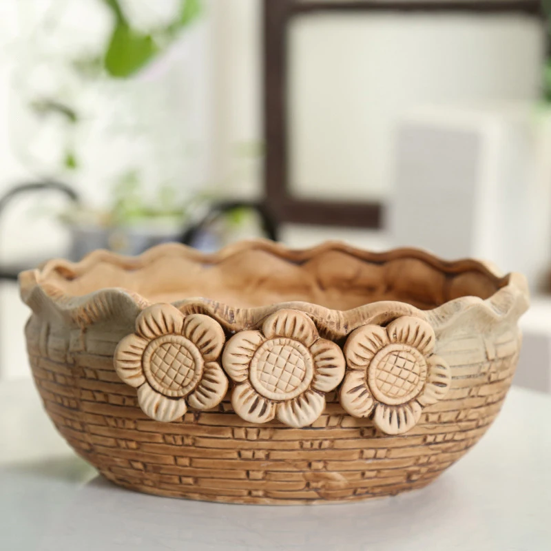 Korean Ins Classics Ceramic Succulent Flower Pot Simple Large Container Desktop Green Planting Girly Gift Home Garden Decoration | Дом и сад