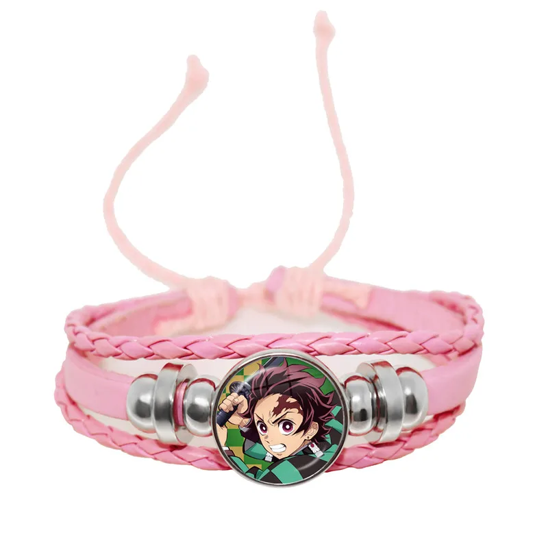 Demon Slayer Leather Bracelet Kimetsu No Yaiba Kamado Tanjirou Nezuko Cosplay Multi-layer Bracelets for Fans Gift | Украшения и