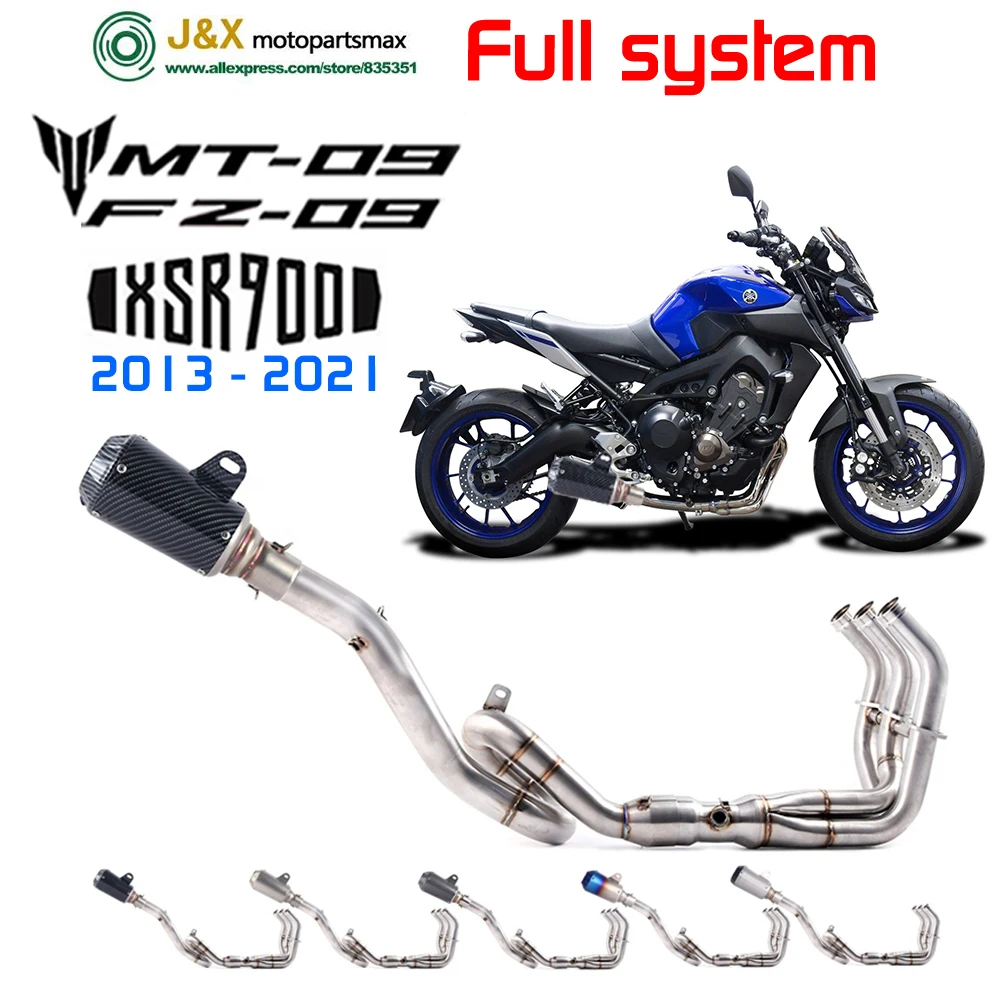 

Full System ExhaustMotorcycle Exhaust For Yamaha MT09 FZ09 2013-2021 MT09 SP 2017-2021 XSR900 2016 To 2021 Exhaust Muffler Pipe