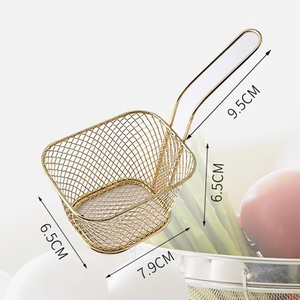 

Portable Stainless Steel Square French Fries Deep Frying Basket Metal Food Filter Colander Cooking Colander Tool