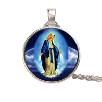 fashion religious jewelry for men and women christ the virgin dome glass necklace