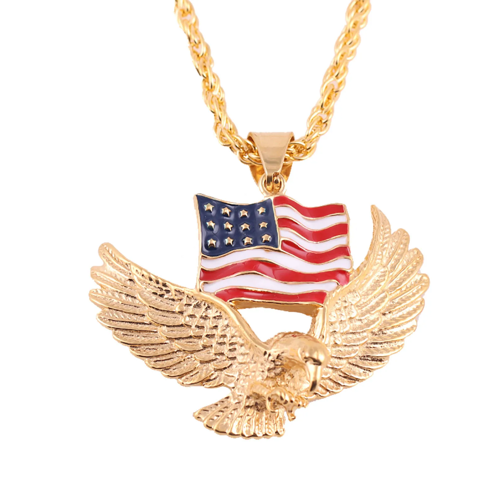 

Necklace HIPHOP Europe American Alloy America And Pendant Flag Necklaces & Pendants