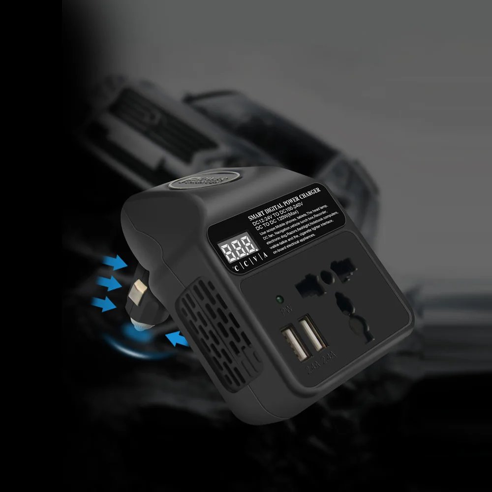 SUNYIMA 120 Вт DC12V 24 В до 110 220 3.1A автомобильное гнездо умное Цифровое зарядное