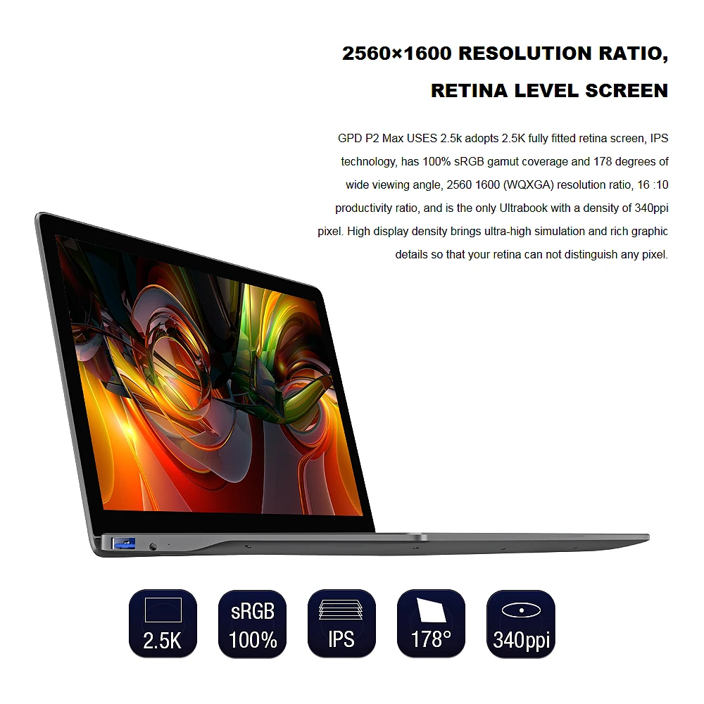 Игровая приставка GPD P2 MAX 8 9 дюйма ноутбук планшетный ПК Windows 10 Intel m3-8100Y 16 Гб/512 ГБ 2 4G