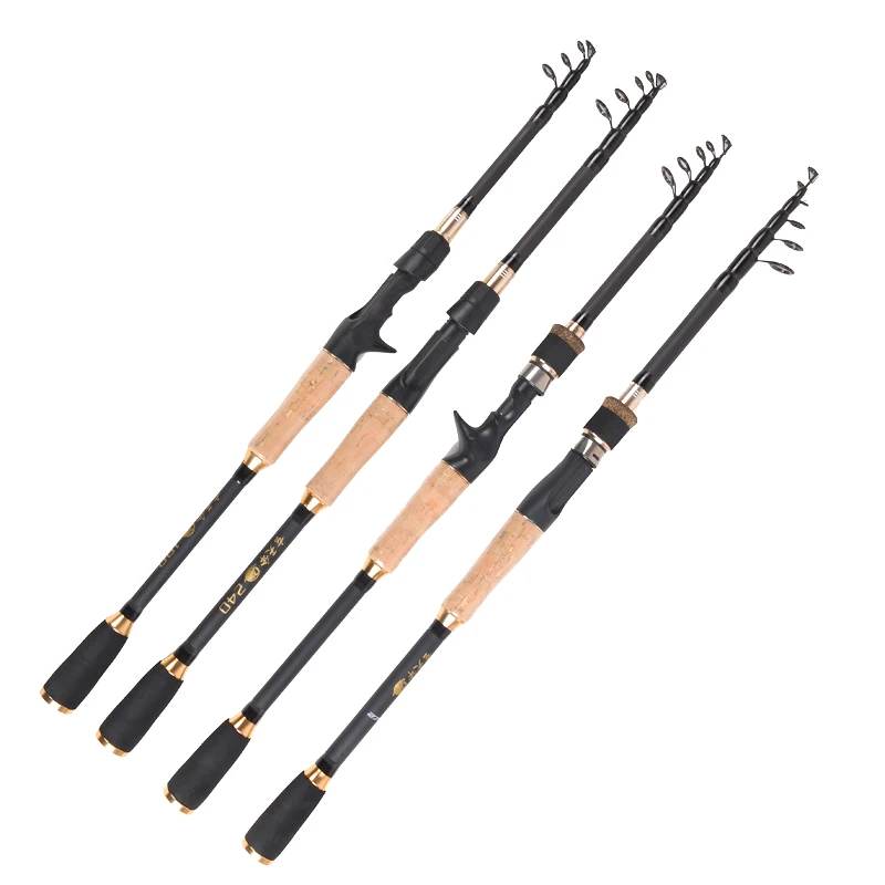 

Карбоновая удочка JOSBY 1,8 м, 2,1 м, 2,7 м, 3,0 м, портативная супержесткая телескопическая удочка из волокна с деревянной ручкой, спиннинг, рыболовная удочка, Снасть